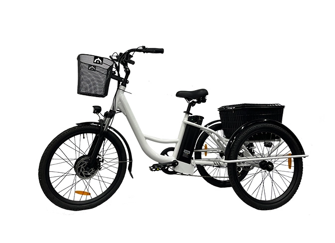 24 Inch 3 Wheel Electric Bicycle with Basket