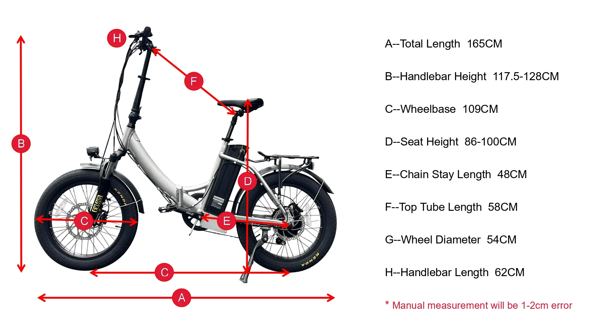 Geometria della bici elettrica pieghevole