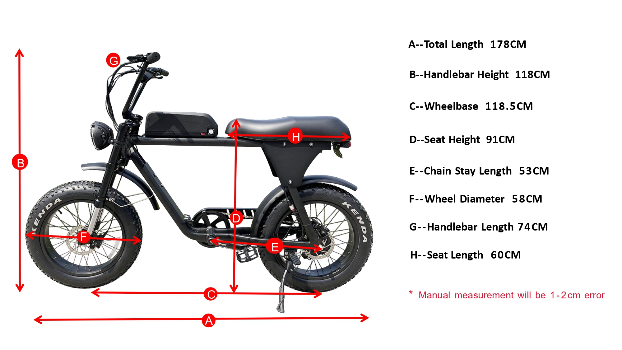 Geometria della bici elettrica per pneumatici grassi da 26 pollici