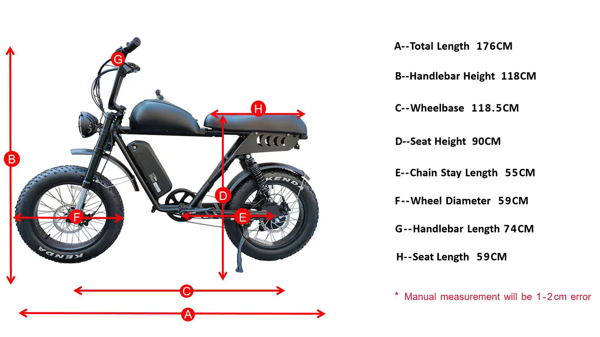 Geometria della bici elettrica per pneumatici grassi retrò