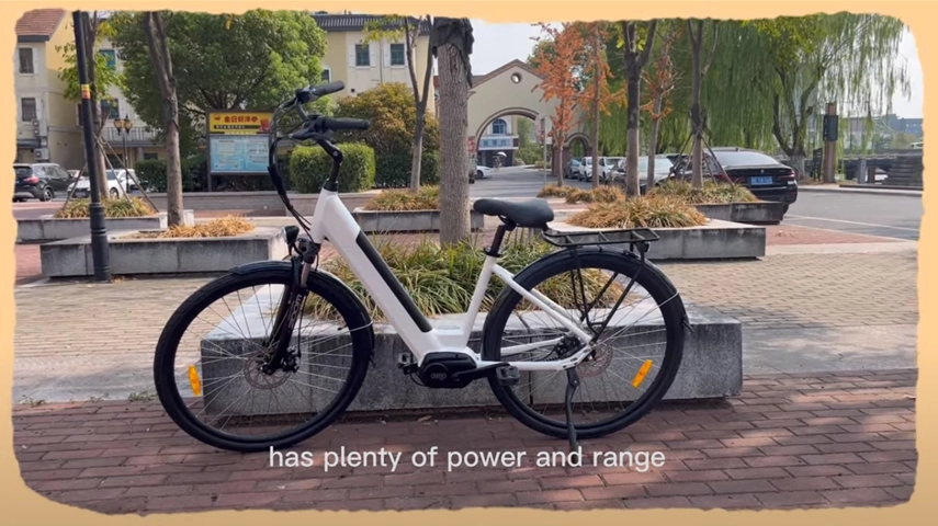 City Bike elettrica a motore centrale con trasmissione a cinghia