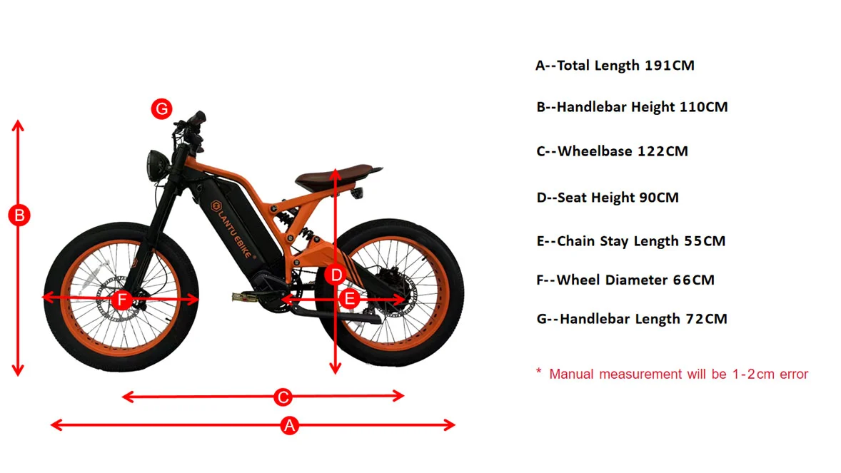 Geometria della bici da cross elettrica