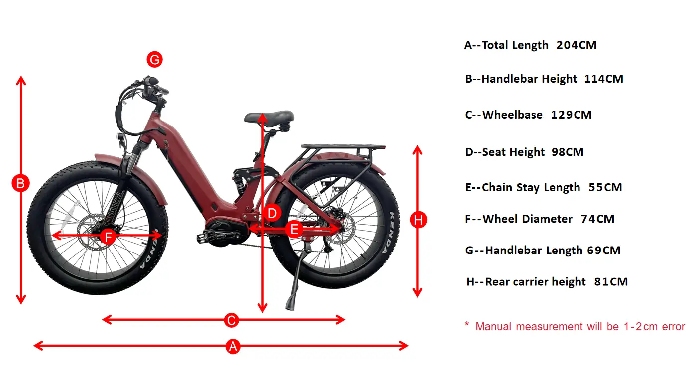 Geometria di Mid Drive Step Through Ebike