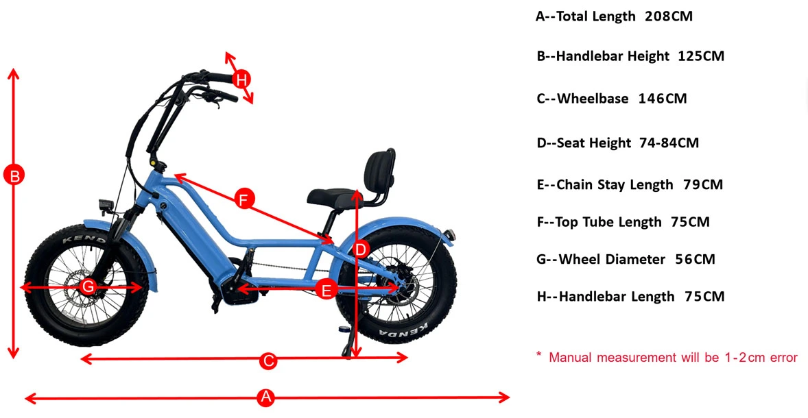 Geometria della bici elettrica Recumbent